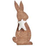 Wooden Bunny with Prim Burlap Star-Lange General Store
