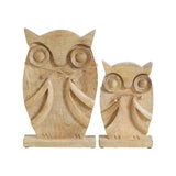 Wooden Owl Natural Set of 2-Lange General Store