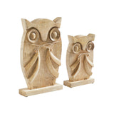 Wooden Owl Natural Set of 2-Lange General Store