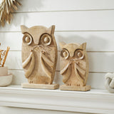 Wooden Owl Natural Set of 2-Lange General Store