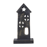 Wooden Saltbox House w/ Star Dark Brown-Lange General Store