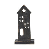 Wooden Saltbox House w/ Star Dark Brown-Lange General Store