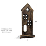 Wooden Saltbox House w/ Star Rustic Brown-Lange General Store