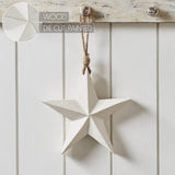 Wooden Star Ornament - White-Lange General Store
