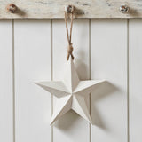 Wooden Star Ornament - White-Lange General Store