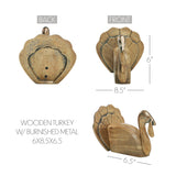 Wooden Turkey w/ Burnished Metal-Lange General Store