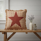 Woodland Brown Burgundy Star Pillow-Lange General Store