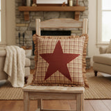 Woodland Brown Burgundy Star Pillow-Lange General Store