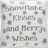 Yuletide Burlap Antique White Snowflake Kisses Pillow-Lange General Store