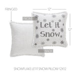 Yuletide Burlap Antique White Snowflake Let It Snow Pillow-Lange General Store