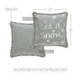 Yuletide Burlap Dove Grey Snowflake Let It Snow Pillow-Lange General Store