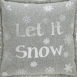Yuletide Burlap Dove Grey Snowflake Let It Snow Pillow-Lange General Store
