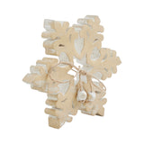Yuletide Glow Brushed Gold Wooden Snowflakes-Lange General Store