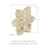 Yuletide Glow Brushed Gold Wooden Snowflakes-Lange General Store