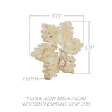 Yuletide Glow Brushed Gold Wooden Snowflakes-Lange General Store