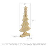 Yuletide Glow Brushed Gold Wooden Tree-Lange General Store