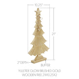 Yuletide Glow Brushed Gold Wooden Tree-Lange General Store