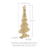 Yuletide Glow Brushed Gold Wooden Tree-Lange General Store