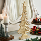 Yuletide Glow Brushed Gold Wooden Tree-Lange General Store