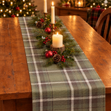 Christmas tablescape with Moonbeam & Olive plaid table runner