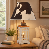Dorset Lantern Lamp with Holstein shade in a farmhouse living room