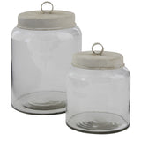Antique White Glass Jar Set-Lange General Store