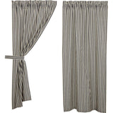 Ashlynn Ticking Stripe Short Panel Curtains-Lange General Store
