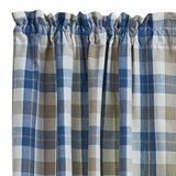 Bingham Blue Short Panel Curtains-Lange General Store