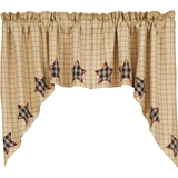 Bingham Star Applique Star Swag Curtains-Lange General Store