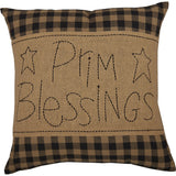 Black Check Prim Blessings Pillow-Lange General Store