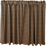 Black Check Tier Curtains 36"-Lange General Store