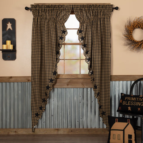 Black Star Long Prairie Curtains-Lange General Store