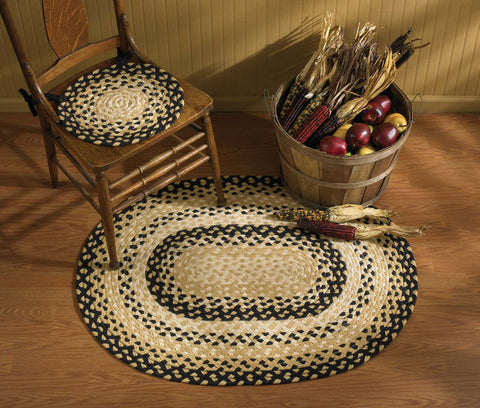 Black Wheat Collection Braided Rugs-Lange General Store