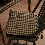 Black and Tan Check Chair Pad-Lange General Store