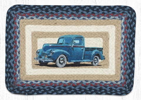 Blue Vintage Truck Braided Rectangle Placemats-Lange General Store