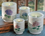 Botanical Hydrangea Pottery Candles-Lange General Store