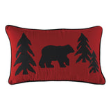 Buffalo Black Red Bear Pillow-Lange General Store