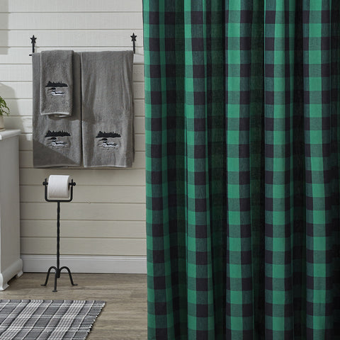 Buffalo Black and Forest Check Shower Curtain-Lange General Store