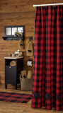 Wicklow Bear Black and Red Check Shower Curtain-Lange General Store