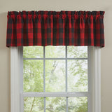 Wicklow Black and Red Buffalo Check Valance-Lange General Store