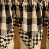 Buffalo Black and Tan Check Point Valance-Lange General Store