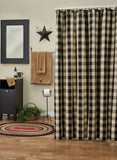 Wicklow Black and Tan Check Shower Curtain-Lange General Store