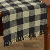 Wicklow Black and Tan Check Yarn Table Runners-Lange General Store