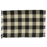 Wicklow Black and Tan Yarn Check Placemats-Lange General Store
