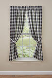 Wicklow Black Buffalo Check Short Panel Curtains-Lange General Store