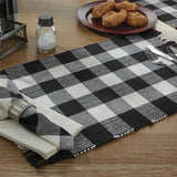 Wicklow Black and White Yarn Check Placemats-Lange General Store