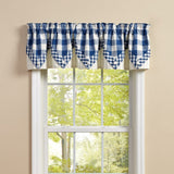 Buffalo Blue Check Point Valance-Lange General Store