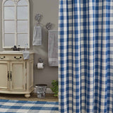 Wicklow Blue Check Shower Curtain-Lange General Store