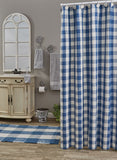 Wicklow Blue Check Shower Curtain-Lange General Store