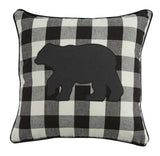 Wicklow Bear Black Check Pillow-Lange General Store